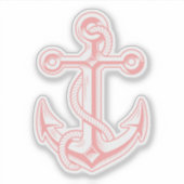 Roze nautische boot anker sticker (Voorkant)