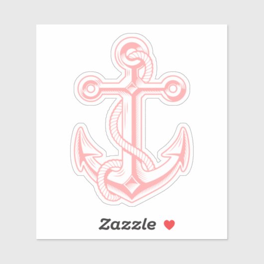 Roze nautische boot anker sticker (Vel)