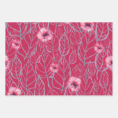 Roze navi blue Wrapping Paper Flat Sheet Set van 3 (Voorkant 3)