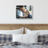 Roze Navy Abstract Bloemen Patroon Rand Foto Canvas Afdruk (Insitu (Slaapkamer))