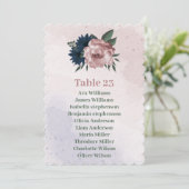 Roze & Navy Bloemen Botanische Zitkaart Kaart (Staand voorkant)