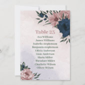 Roze & Navy Bloemen Botanische Zitkaart Kaart (Voorkant)