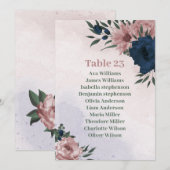 Roze & Navy Bloemen Botanische Zitkaart Kaart (Voorkant / Achterkant)