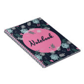 Roze & Navy Bloemen Notitieboek (Rechterzijde)