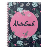 Roze & Navy Bloemen Notitieboek (Voorkant)