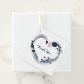 Roze & Navy bloemenhart dank u Bedankjes Labels (In situ)