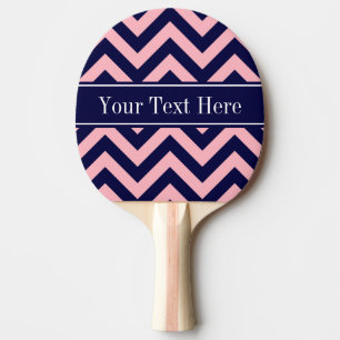 Roze, Navy Blue LG Chevron Navy Name Monogram Tafeltennisbatje