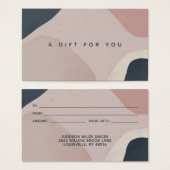 Roze Navy Blue Modern Abstracte vormen Gift Kaart (Voorkant /achterkant)