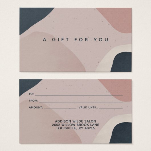 Roze Navy Blue Modern Abstracte vormen Gift Kaart (Voorkant /achterkant)