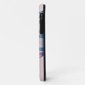 Roze-navy blue plaid iPhone Case (Achterkant/links)