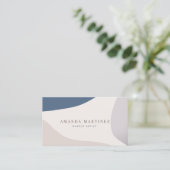 Roze & Navy Blue Swatches Trendy Visitekaartje (Staand voorkant)