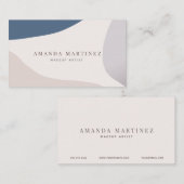 Roze & Navy Blue Swatches Trendy Visitekaartje (Voorkant / Achterkant)