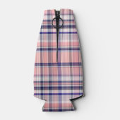 Roze Navy Blue White Preppy Madras Pset Flesjeskoeler (Achterkant)