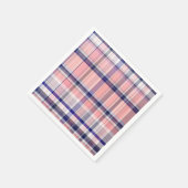 Roze Navy Blue White Preppy Madras Pset Servetten (Hoek)