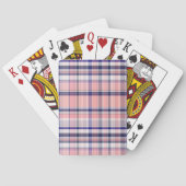 Roze Navy Blue White Preppy Madras Pset Speelkaarten (Achterkant)