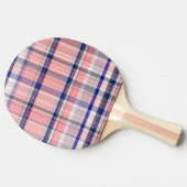 Roze Navy Blue White Preppy Madras Pset Tafeltennisbatje (Zijkant)