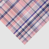 Roze Navy Blue White Preppy Madras Pset Tissuepapier (Detail)