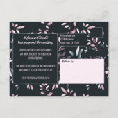 Roze Navy Elegant Zachte Waterverf Verandering in Aankondigingskaart (Achterkant)