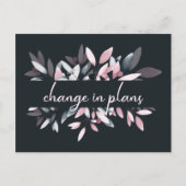 Roze Navy Elegant Zachte Waterverf Verandering in Aankondigingskaart (Voorkant)