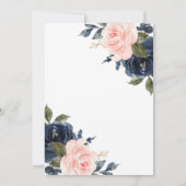 Roze Navy Floral Twins Tea voor twee Baby shower Kaart (Achterkant)