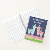 Roze Navy Geen Drama Llama Schattige Custom Name S Notitieboek (Binnen)