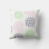 Roze Navy Groen Bloem Motief Watercolor Monogram Kussen (Achterkant)