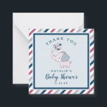 Roze & Navy Schattigee olifant Baby shower Dank u Notitiekaartje<br><div class="desc">Pink & Navy Schattige Elephant Baby shower Bedankt Note Kaarten zijn voorzien van leuke strepen en een kleine olifant. Perfect Bedankt kaarten voor uw baby shower gasten, of verjaardagsfeestje gasten. Tekst kan worden aangepast aan elke gebeurtenis, of laat het leeg voor handgeschreven notities. Bovendien zijn alle kleuren bewerkbaar! ~ Bekijk...</div>