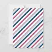 Roze & Navy Schattigee olifant thema Baby shower Kaart (Achterkant)