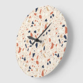 Roze Navy Terrazzo Effect Grote Klok (Hoek)