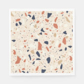 Roze Navy Terrazzo Effect Servet (Voorkant)