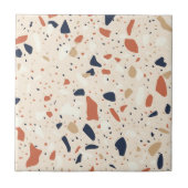Roze Navy Terrazzo Effect Tegeltje (Voorkant)