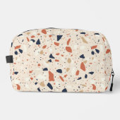 Roze Navy Terrazzo Effect Toilettasje (Voorkant)