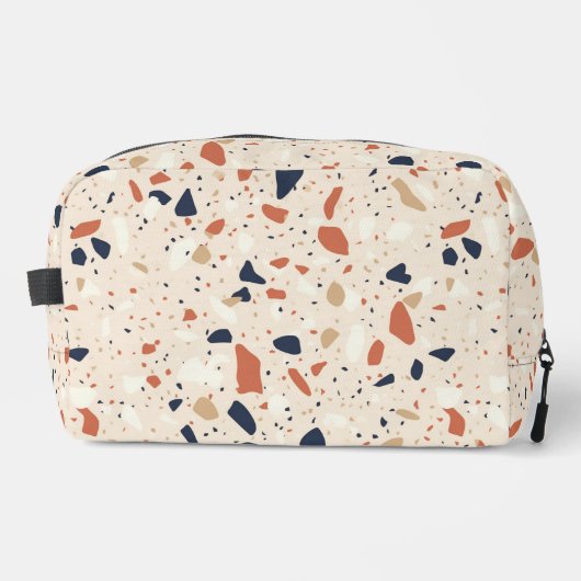 Roze Navy Terrazzo Effect Toilettasje (Voorkant)