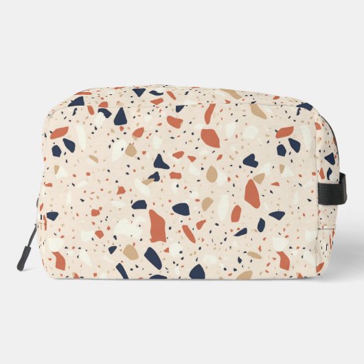 Roze Navy Terrazzo Effect Toilettasje (Achterkant)