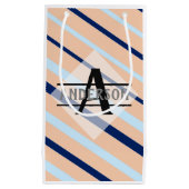 Roze Navyblauw Monogram Klein Cadeauzakje (Voorkant)