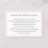 Roze nazorginstructies visitekaartje (Voorkant)