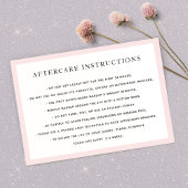 Roze nazorginstructies visitekaartje