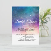 Roze Nebula Bridal Shower Kaart (Staand voorkant)