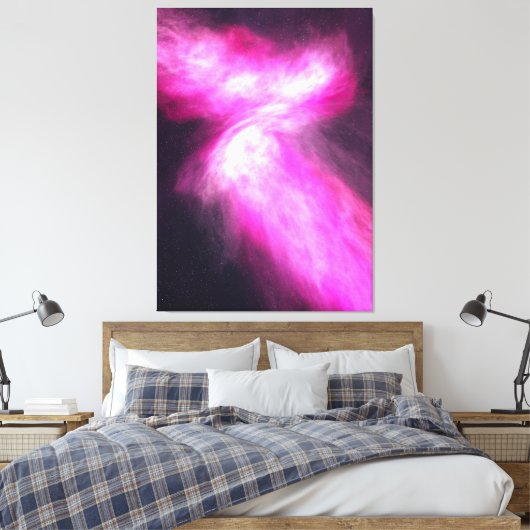 Roze nebula Galaxy Art Stretched Canvas Afdrukken (Insitu (Slaapkamer))