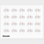 Roze Nederlandse fiets Ronde Sticker (Vel)