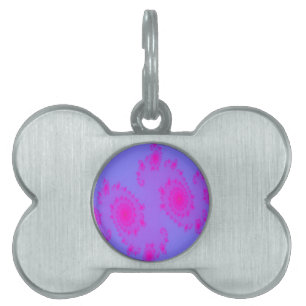 Roze neeze Fractal Pet Tag Huisdieren Naamplaatje