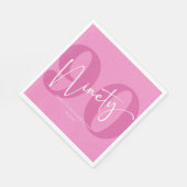 Roze negentig 90e negentigste verjaardagsfeestje servet (Hoek)