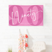 Roze Negentig 90ste Verjaardagsfeestje Spandoek (Insitu)