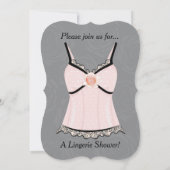 Roze Negligee Lingerie Shower Invitation Kaart (Achterkant)