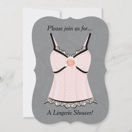 Roze Negligee Lingerie Shower Invitation Kaart (Achterkant)