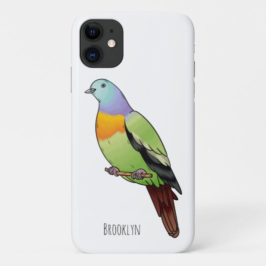Roze-nekkige groene duivenvogel cartoon afbeelding Case-Mate iPhone case (Achterkant)