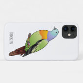 Roze-nekkige groene duivenvogel cartoon afbeelding Case-Mate iPhone case (Achterkant (horizontaal))