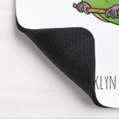 Roze-nekkige groene duivenvogel cartoon afbeelding muismat (Hoek)