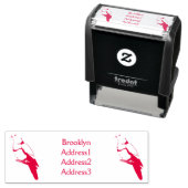 Roze-nekkige groene duivenvogel cartoon afbeelding  zelfinktende stempel (In situ)