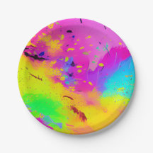 Roze Neon Abstracte Verfspatten